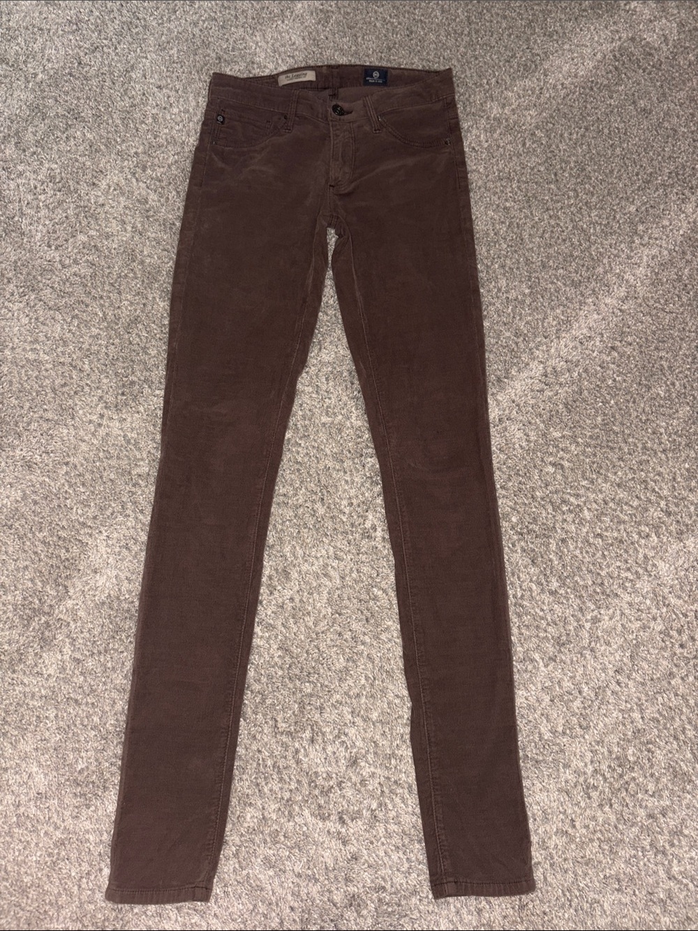 AG Adriano Goldschmied Chocolate Brown Super Skinny Corduroys